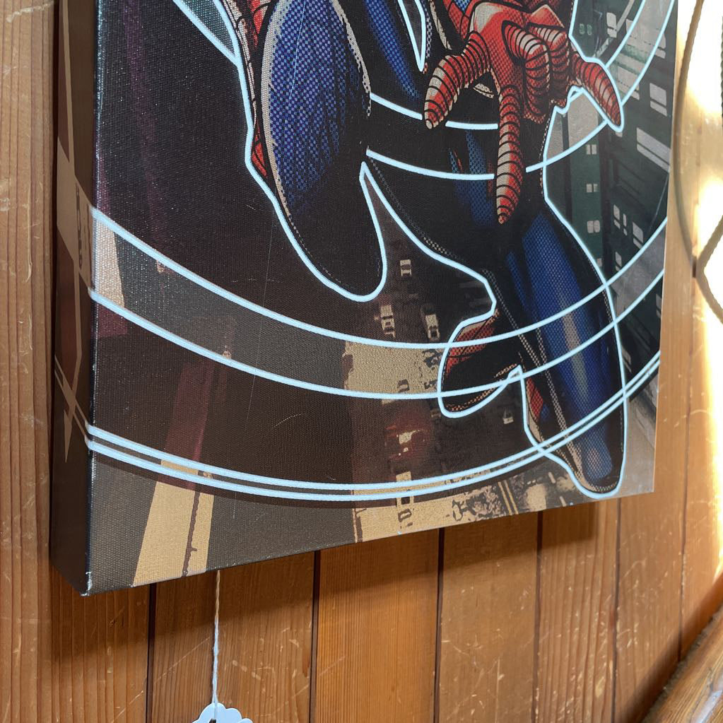 Shiny Canvas Spiderman Art