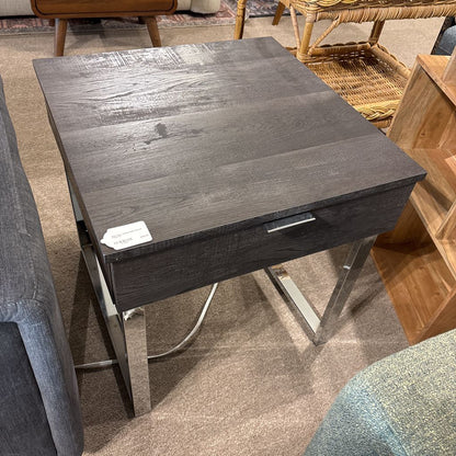 Dark Grey Wood Finish Accent Table