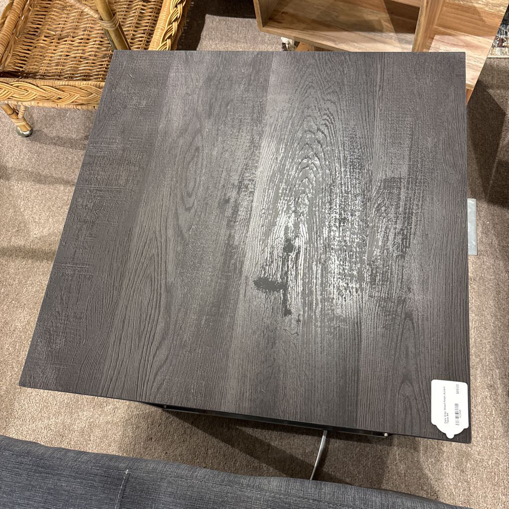 Dark Grey Wood Finish Accent Table