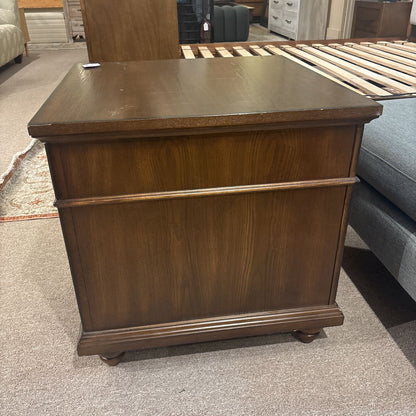Dark Wood Stone Inlay Nightstand
