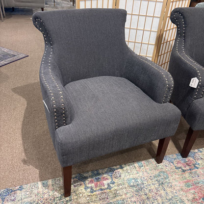 Steel Nailhead Accent Chair