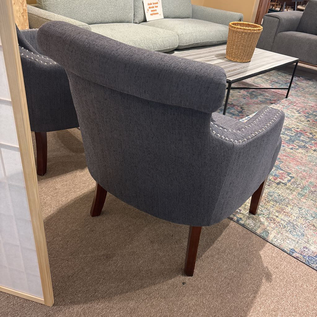Steel Nailhead Accent Chair