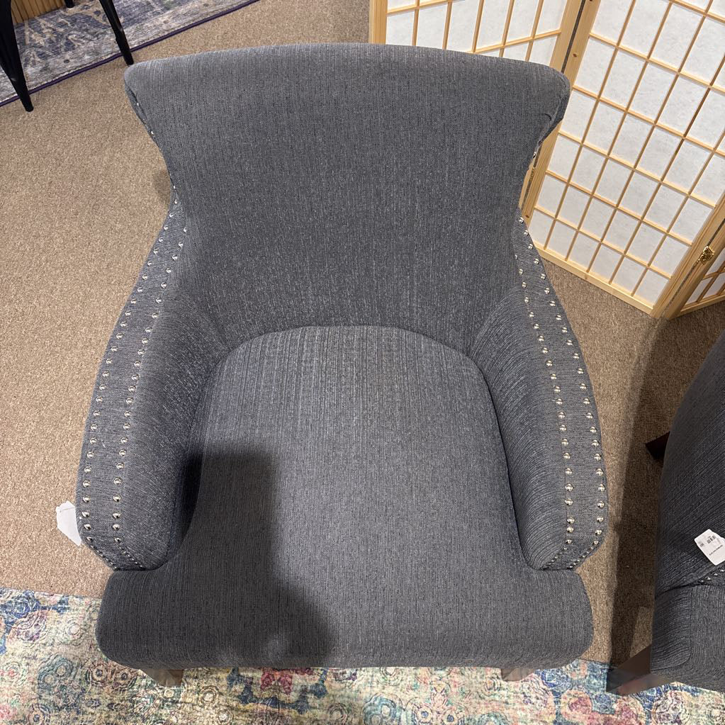 Steel Nailhead Accent Chair