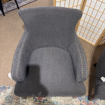 Steel Nailhead Accent Chair