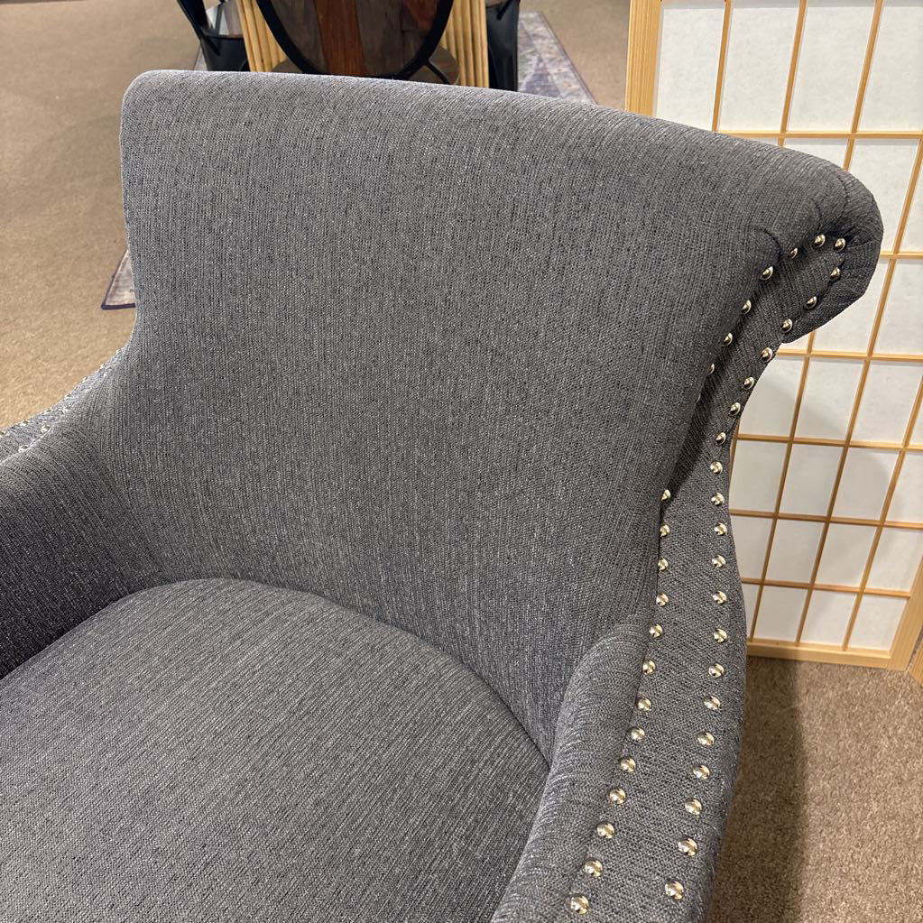Steel Nailhead Accent Chair