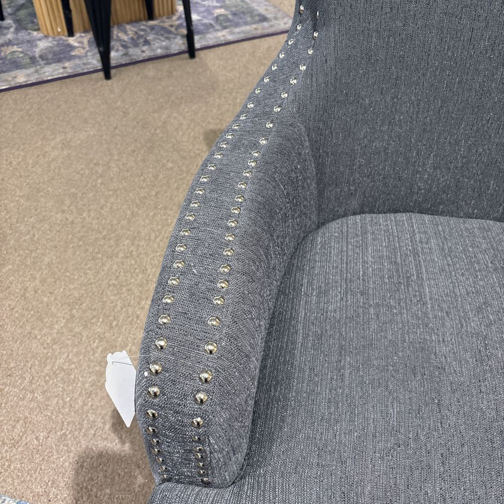Steel Nailhead Accent Chair