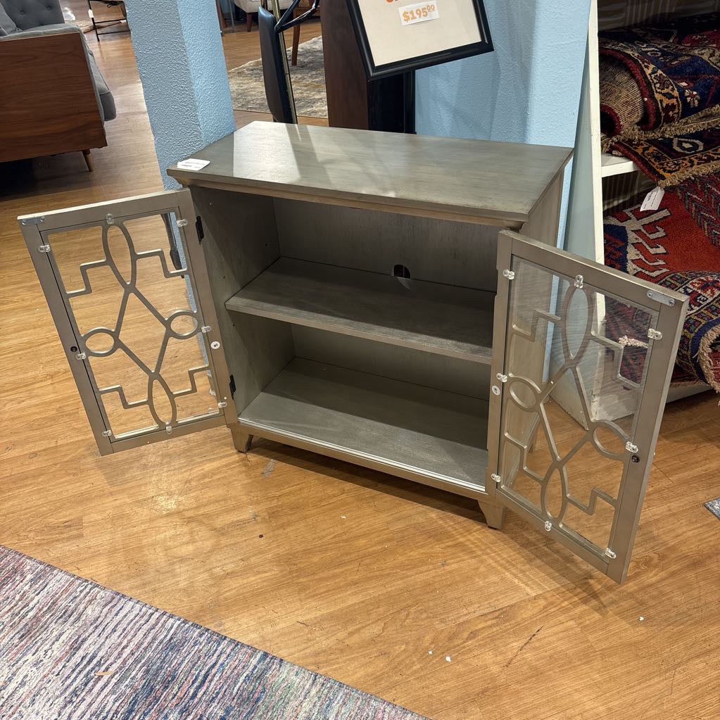 Modern Hallway Cabinet w/ Glass Doors