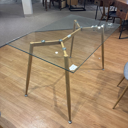 MCM Glass Top Dining Table