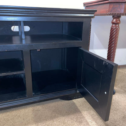 Black Two Door Media Console