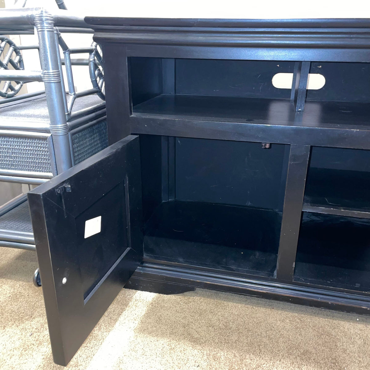 Black Two Door Media Console