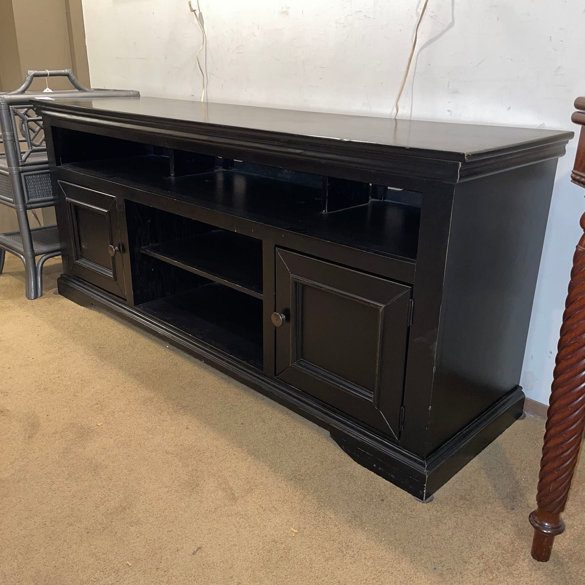Black Two Door Media Console