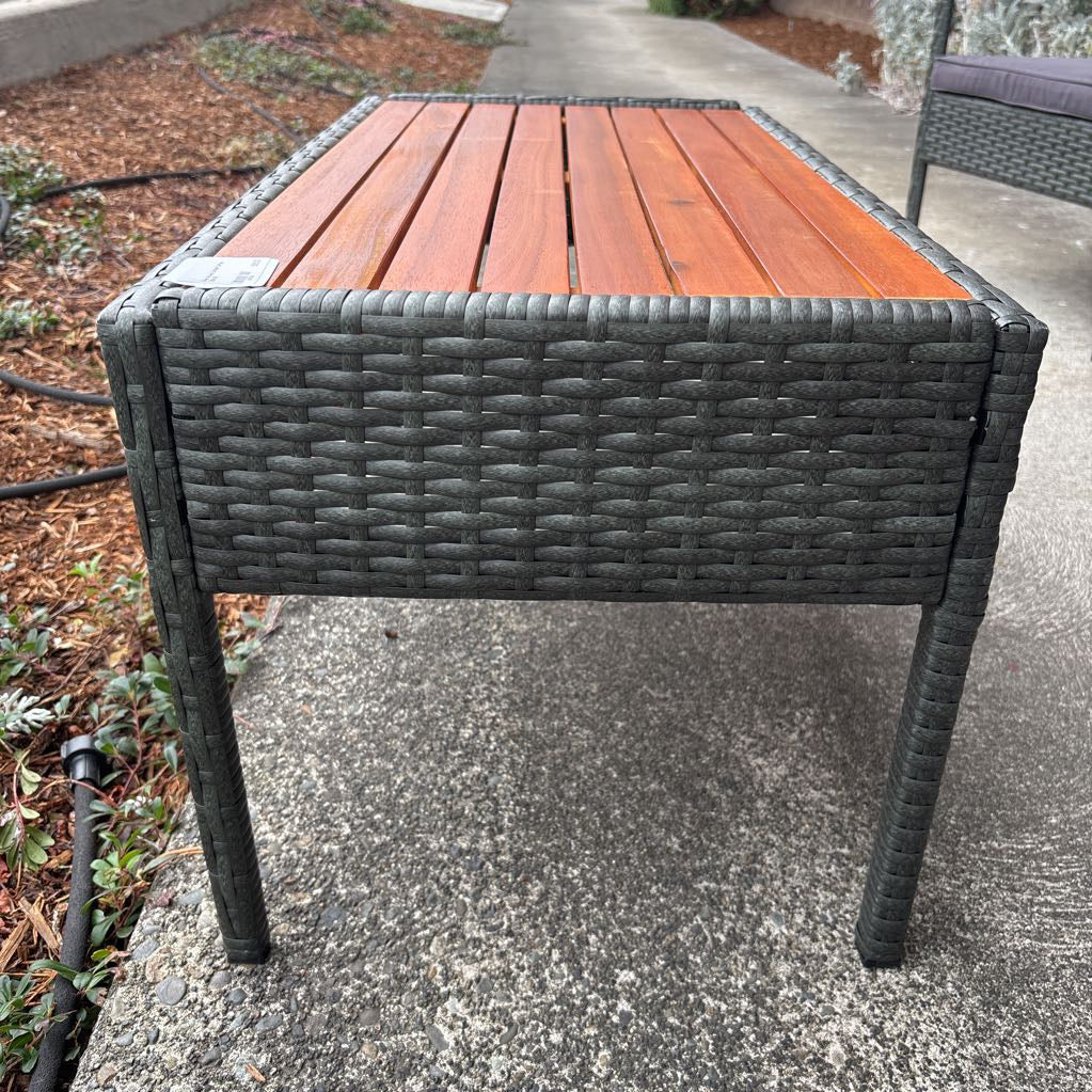 Green Woven Outdoor Coffee Table C COFFEE TABLES