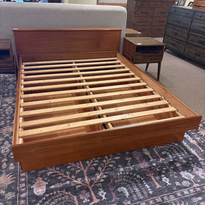 Vintage Danish 1980’s Teak Queen Bedframe