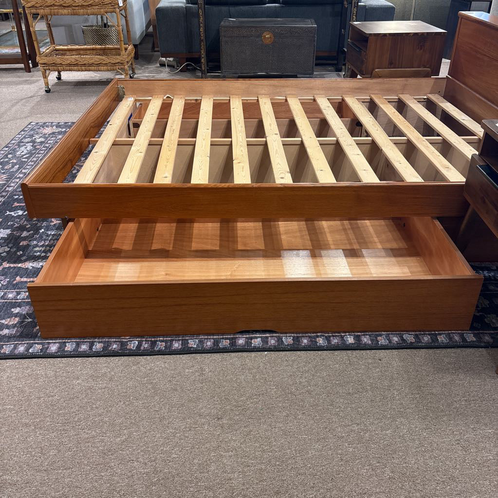 Vintage Danish 1980’s Teak Queen Bedframe