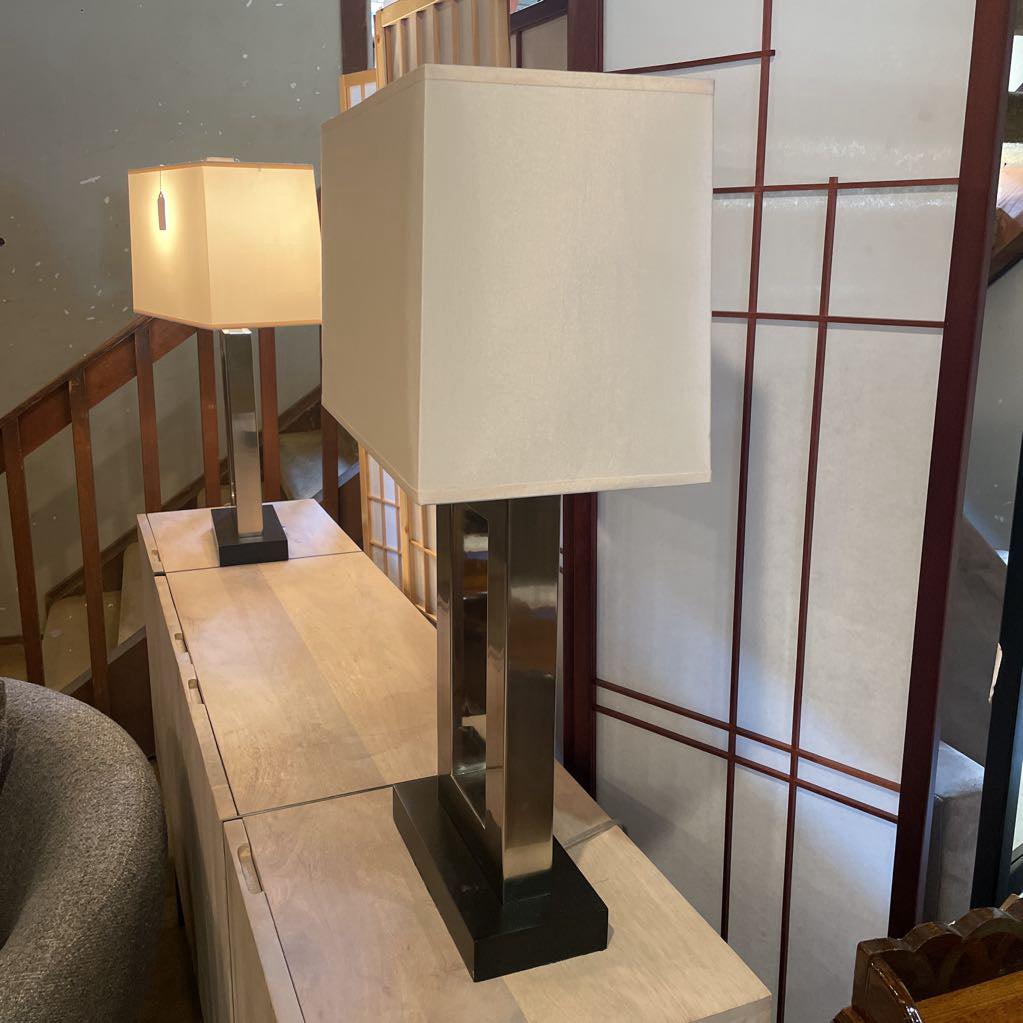 Metal Open Rectangular Table Lamp