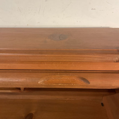 Pine Roll Top 4 Drawer Desk