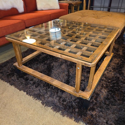 Vintage Japanese Kotatsu Table on Metal Base