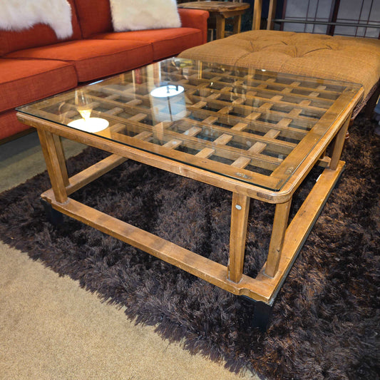 Vintage Japanese Kotatsu Table on Metal Base