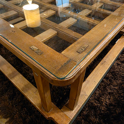 Vintage Japanese Kotatsu Table on Metal Base