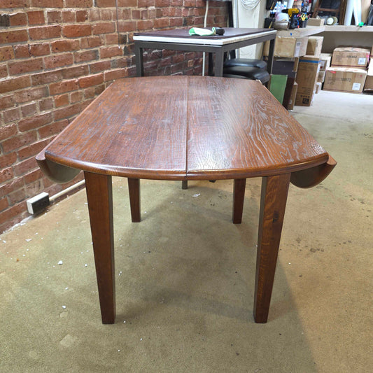 Circular Wooden Dining Table w/ Drop Leaves