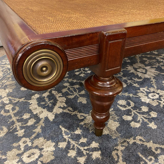 Large NeoClassic Rattan Top Coffee Table (AS IS)
