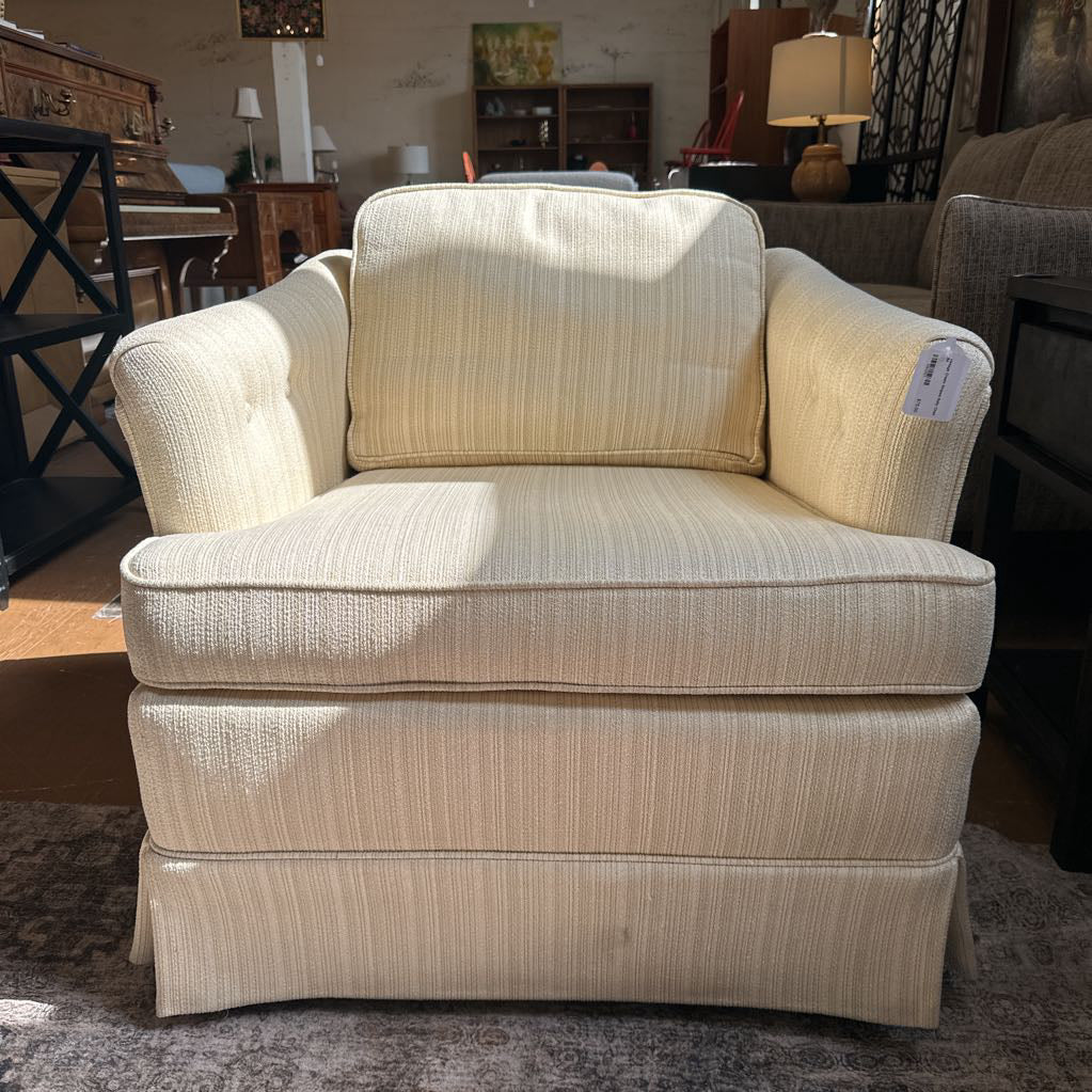 Vintage Cream Striped Rolly Chair