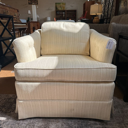 Vintage Cream Striped Rolly Chair