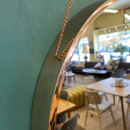 Round Copper Trin & Chain Mirror