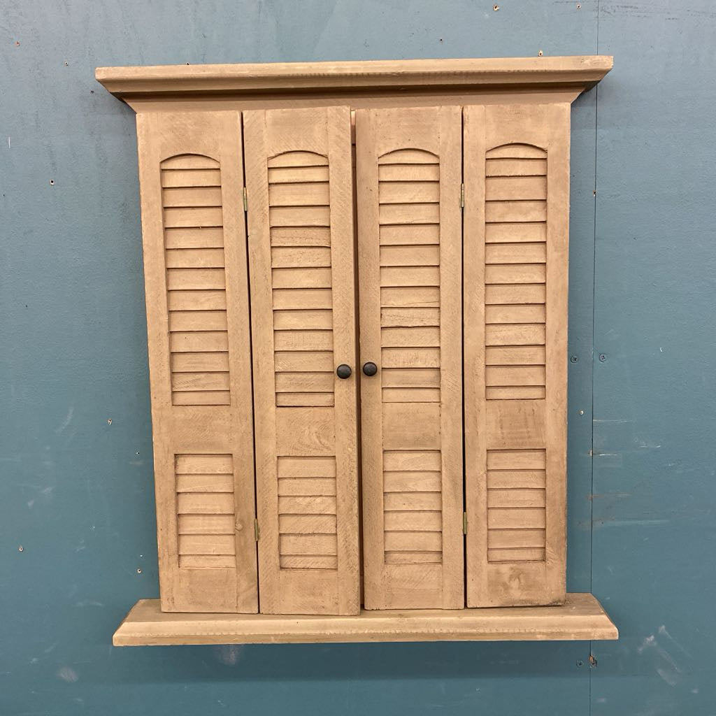 Green Shuttered Window Mirror