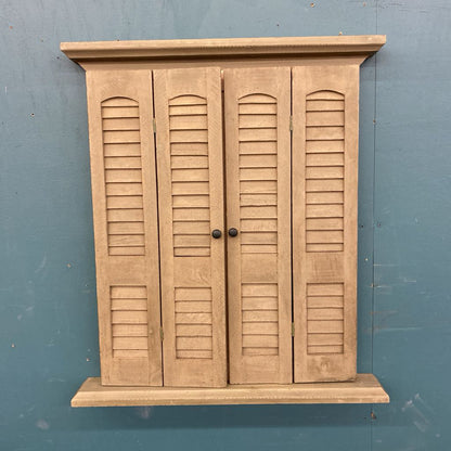 Green Shuttered Window Mirror