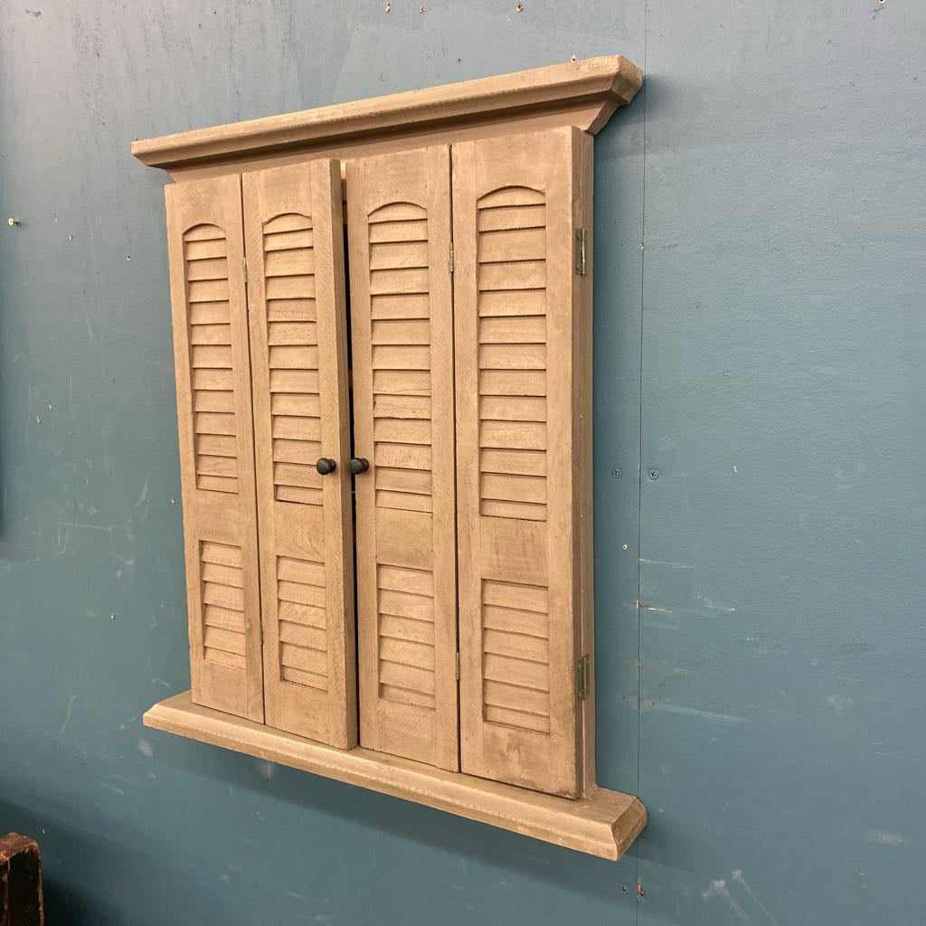 Green Shuttered Window Mirror