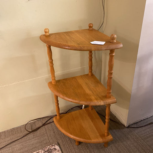 Three Tier Light Wood Corner Table