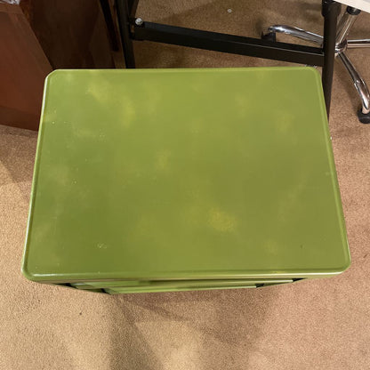 Vintage Green Metal 2 Tier Rolling Cart