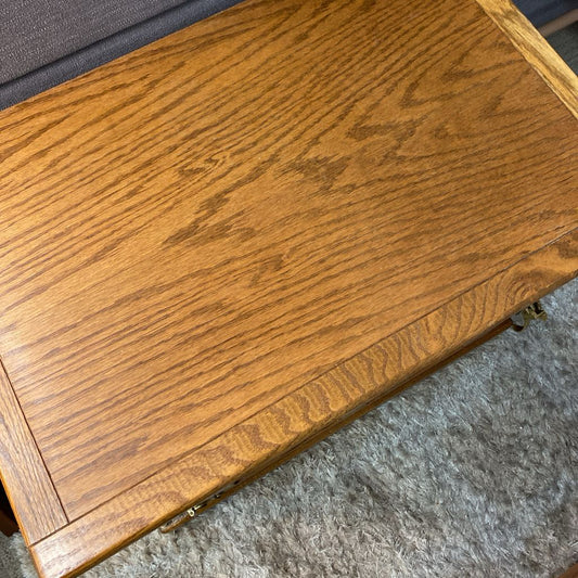 Antique Style Wood Ice Chest Side Table