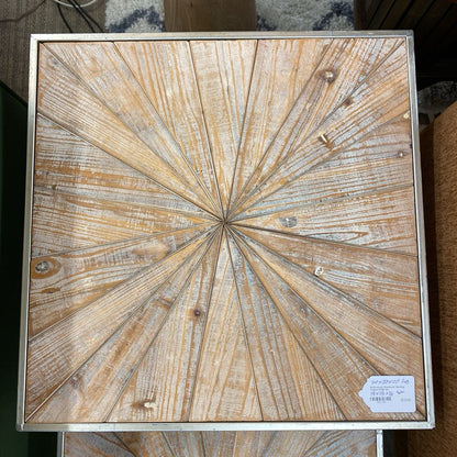 Whitewash Starburst Nesting Tables PAIR C SIDE TABLES