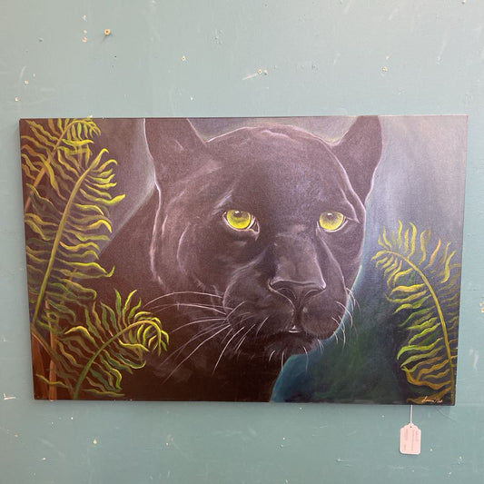 Signed Black Panther Painting