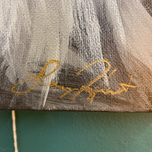 Signed White Tiger Painting
