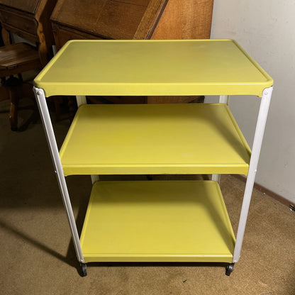 White & Yellow 3 Tier Rolling Cart