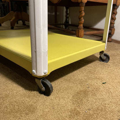 White & Yellow 3 Tier Rolling Cart