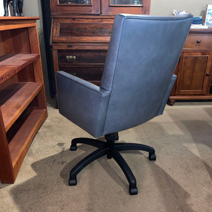 Grey Tufted High Back Office Chair