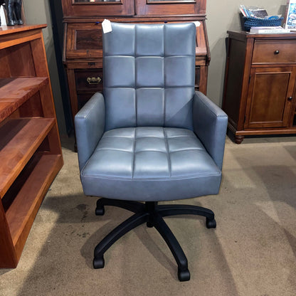 Grey Tufted High Back Office Chair