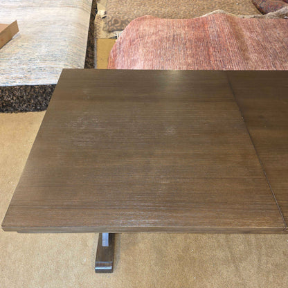 Dark Wood Trestle Expanding Dining Table w/ Bench C DINING TABLES