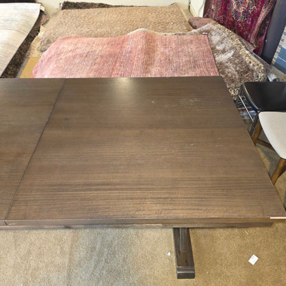 Dark Wood Trestle Expanding Dining Table w/ Bench C DINING TABLES