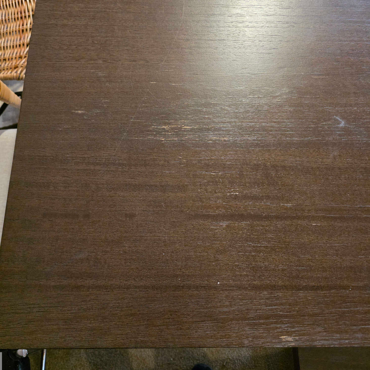 Dark Wood Trestle Expanding Dining Table w/ Bench C DINING TABLES