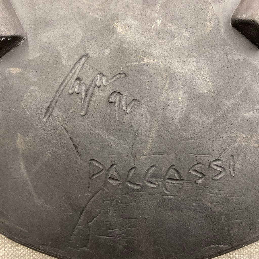Signed Geometric Raku Pottery Art Plate