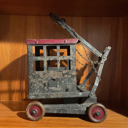 Cast Iron Steam Crane on Wheels Old School Toy
