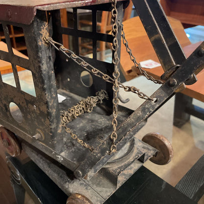 Cast Iron Steam Crane on Wheels Old School Toy