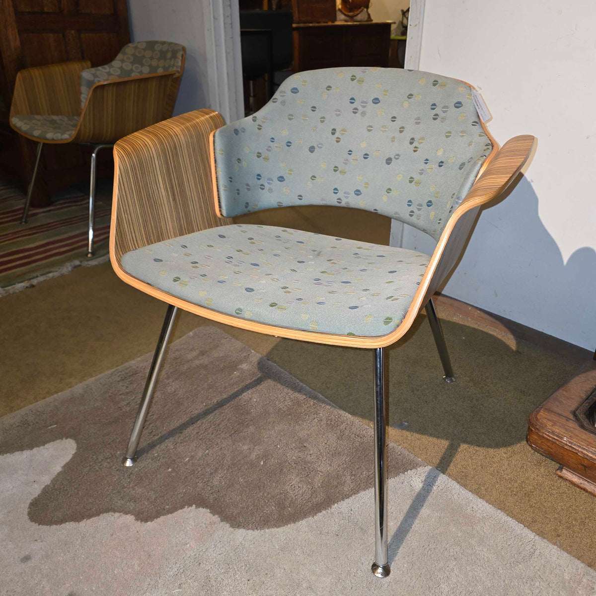 Stylex Bentwood Armchair w/ Blue Dotted Seats