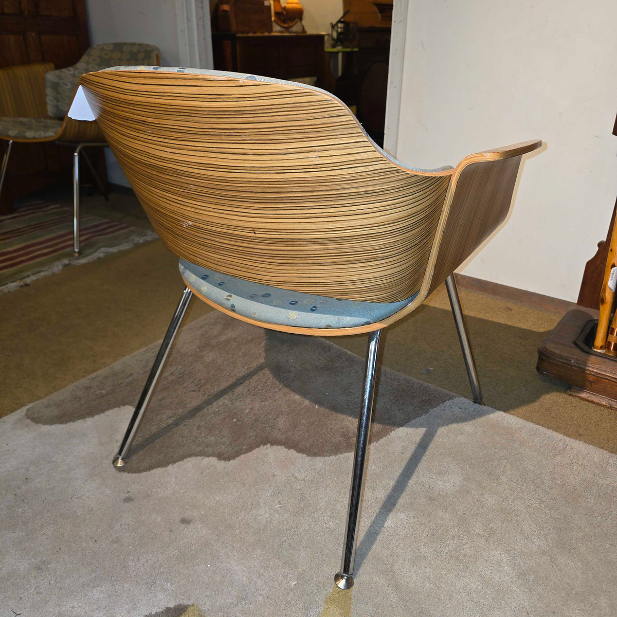 Stylex Bentwood Armchair w/ Blue Dotted Seats