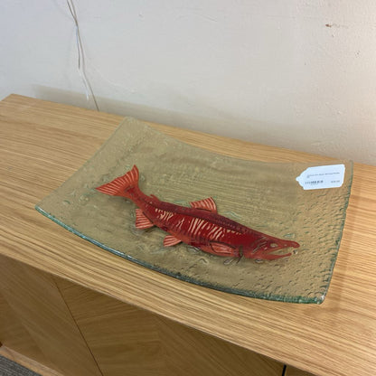 Salmon Art Glass Serving Platter